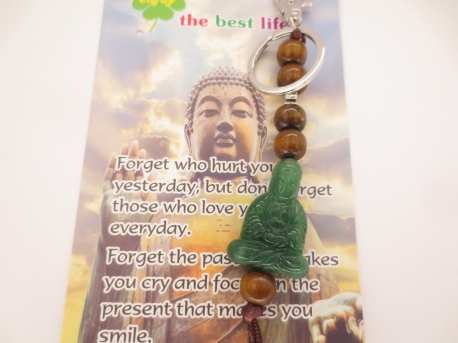 Buddha keychain green