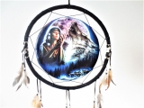 40cm Dreamcatcher Indian woman with wolf II