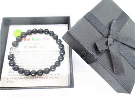 Gemstone Bracelet Wholesale - 8mm Black Tourmaline Buddha Bracelet