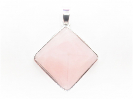 Gemstone Pyramid Pendant - Rose quartz