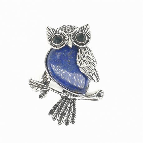 Gemstone Owl Pendant - Lapis Lazuli