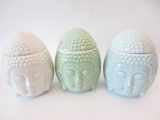 Buddha head egg oilburner set of 3