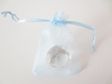 Organza gift bag blanco Light Blue 7.5 x 10cm