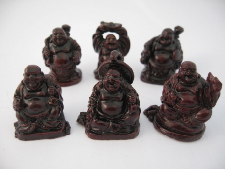 Wholesale - 3cm mini Buddha Set Red 6 pieces 