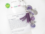 Angel gemstone keychain purple Agate 