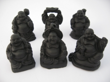 Wholesale - 3cm mini Buddha Set Black 6 pieces