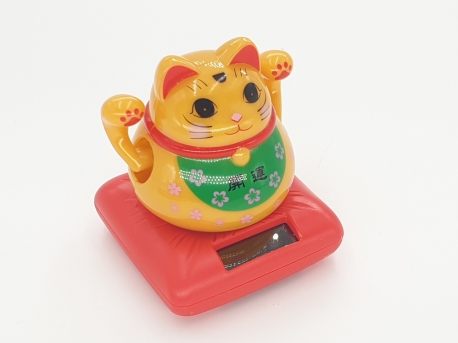  Wholesale - Lucky Cat Solar Light Gold with 2 moving arms