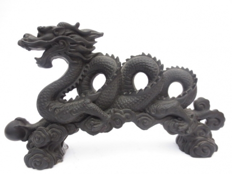 Statue black dragon on ornament