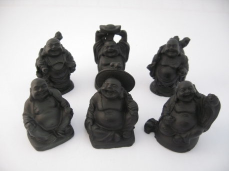 Wholesale - 5cm Buddha Set Black 6 pieces 