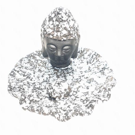 Buddha head incense holder White / Black