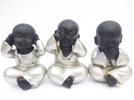 Wholesale - Hear, see, silence monk black/silver II