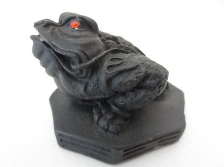 Feng Shui Frog Black with lucky coin