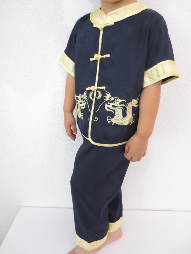 Kid suit with dragon d.blue