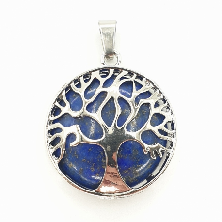 Gemstone Tree of Life Pendant - Lapis Lazuli