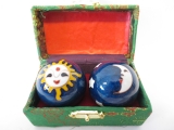 Massage balls blue with Sun & Moon 4.5cm