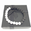 Wholesale - 8mm Yinyang Howlite bracelet with Lava stone and gift box