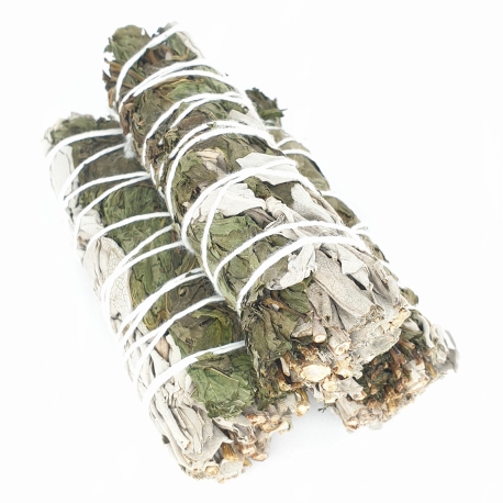 Wholesale - White Sage & Peppermint Smudge 12cm (3 x 20-30 grams)