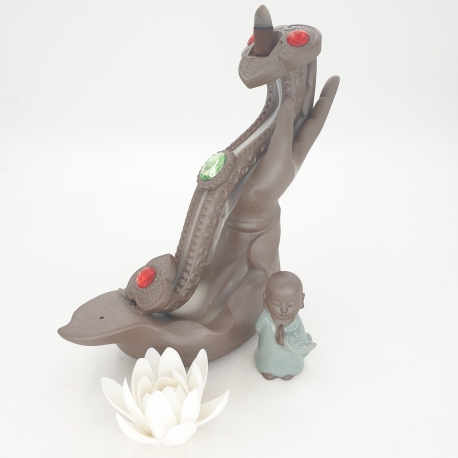 Wholesale - Backflow Incense Burner Yuni with Buddha and Lotus
