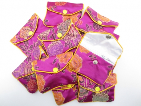 Chinese small pouches set of 12 bright pink