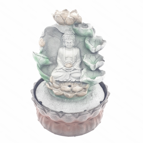 Wholesale - Meditation Led Lighting Buddha with Flower Fountain Small