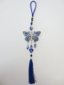 blue evil eye pendant with butterfly Set of 6