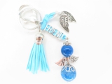 Angel gemstone keychain Blue Coral 