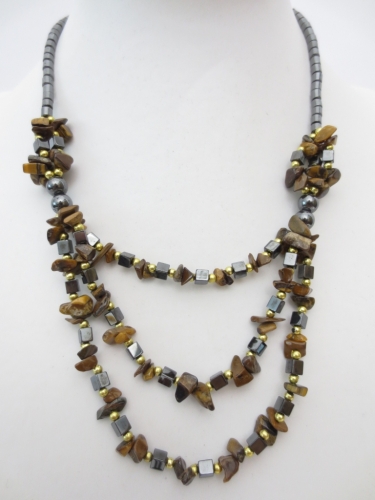stone and haematite necklace Tigereye