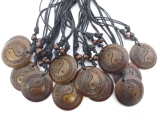 Polystone yin yang necklace set of 12 brown