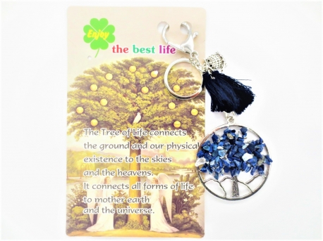 Tree of Life keychain sodalite with owl