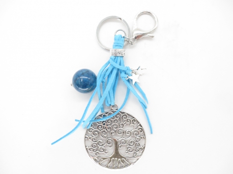 Tree of Life keychain with blue ball