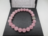 8mm bracelet Rose quartz Buddha with gift-box