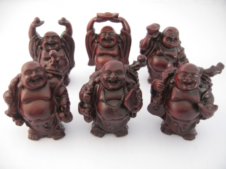 Wholesale - 8cm Buddha Set Red 6 pieces standing