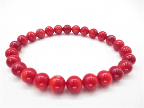 8mm gemstone bracelace Red Coral
