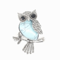 Gemstone Owl Pendant - Turquoise