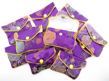 Chinese small pouches set of 12 purple