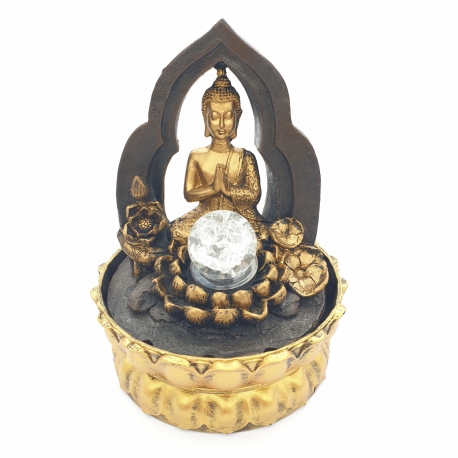 Wholesale - Meditation Led Lighting Thai Buddha Lotus and Gold Fountain Small