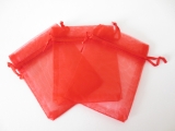 Organza gift bag blanco Red 7,5 x 10 cm (100 pieces)