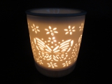 Oilburner white with butterflies