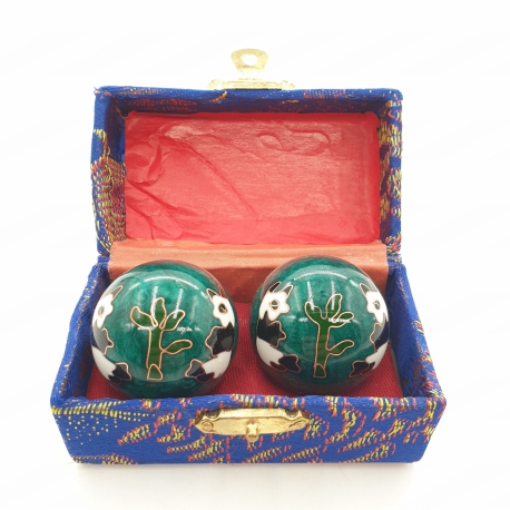Wholesale - Meridian balls green with Panda 3.5 cm