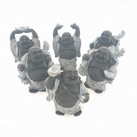 Wholesale - 8cm Buddha set Hematite 6 pieces Standing