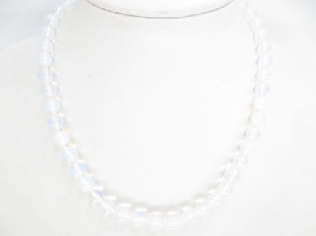 0,8cm stone beads necklace opalite