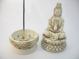 Guanyin incense/conesburner white