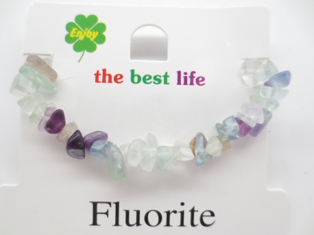 Thin gemstone bracelets Fluorite (12pcs)