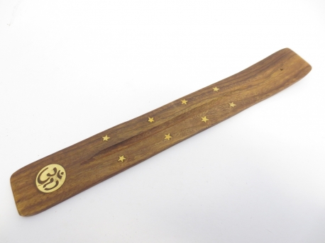 Incense holder traditional wooden plate Ohm II