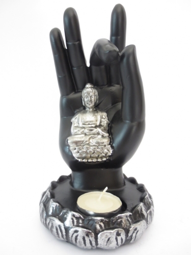 Black buddha hand incense / candle holder