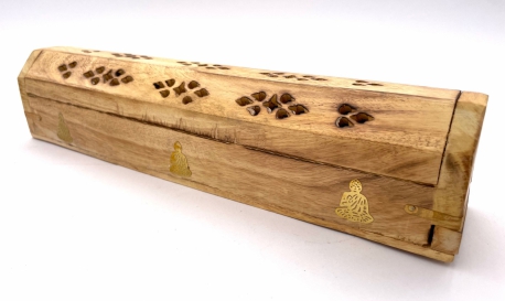 Incense Box Antique Wood Buddha (2 pcs) 