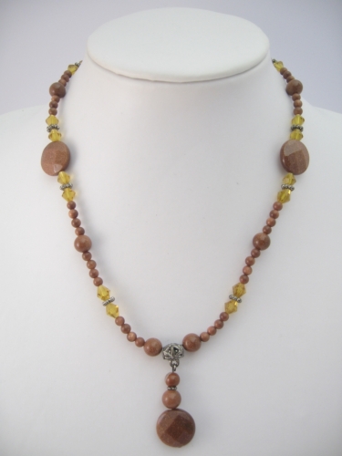 Goldstone amulet necklace