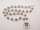 Wholesale - White smiling Buddha head necklace