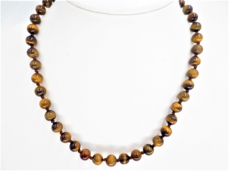 8mm stone beads necklace tiger-eye
