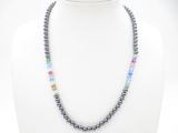 Crystal/hematite necklace